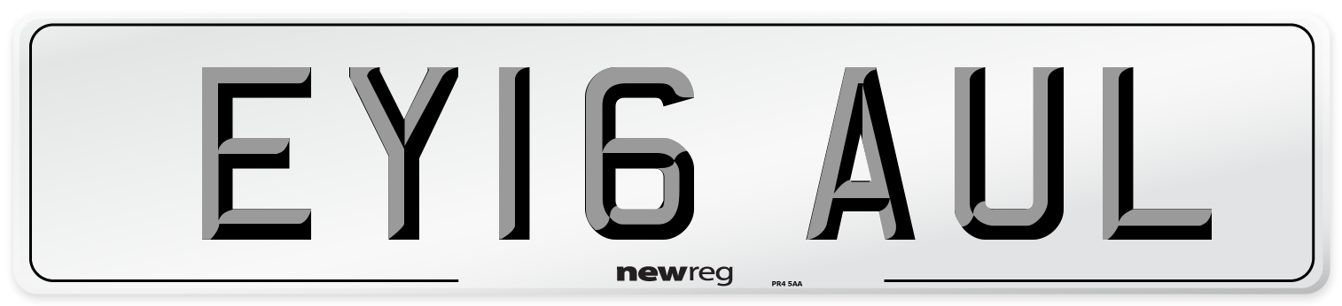 EY16 AUL Number Plate from New Reg